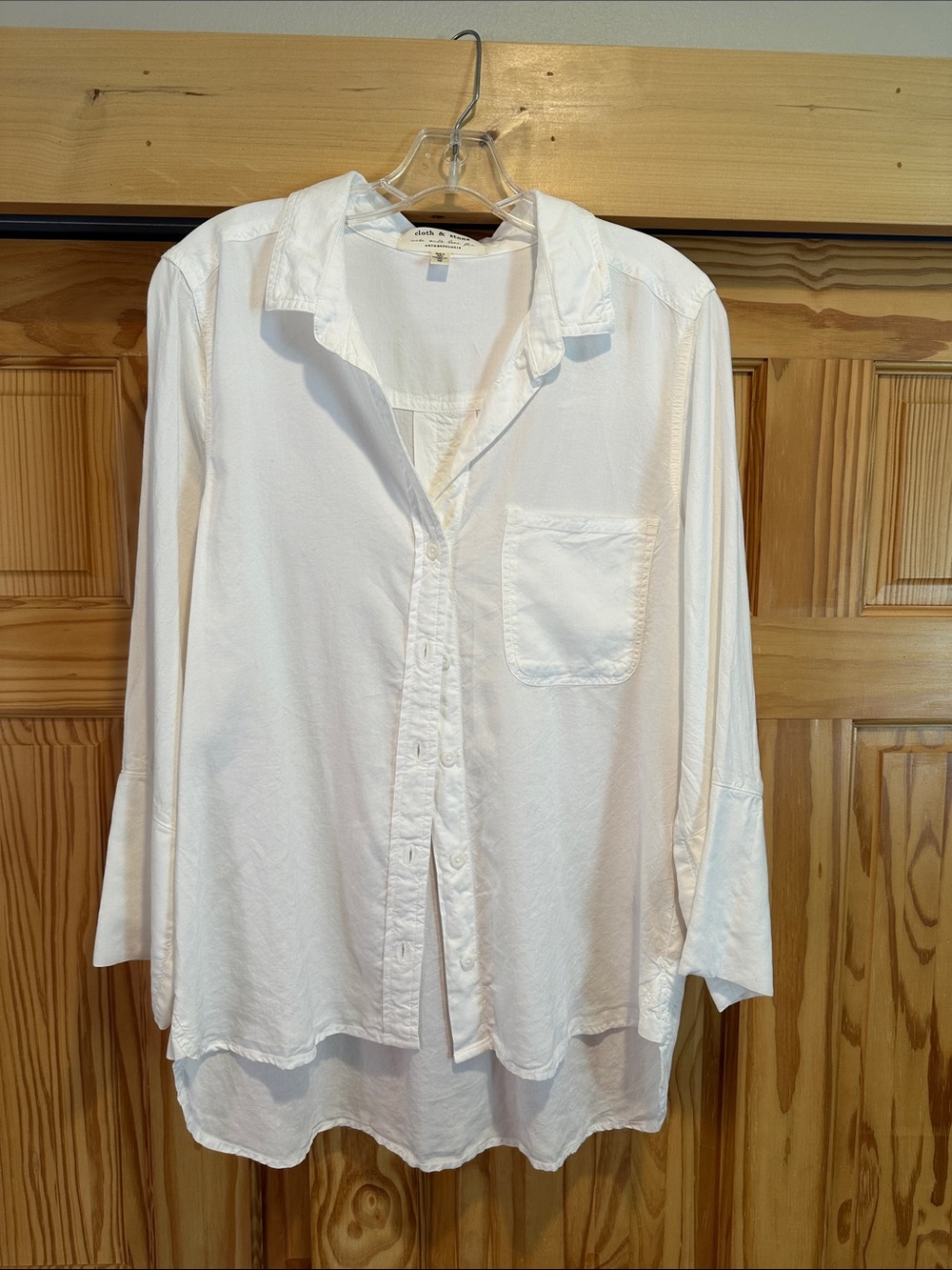 Women’s Classic White Button-Up Shirt - Lightweight Casual